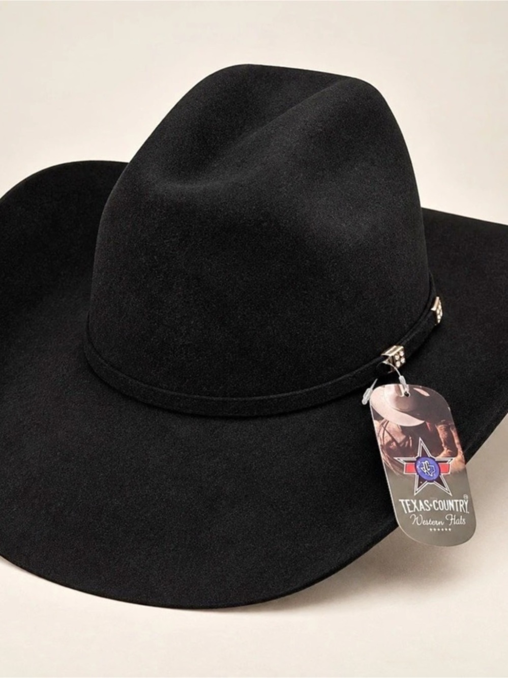 Texas Country Black Western Cowboy Hat Size 6 7/8 NWT